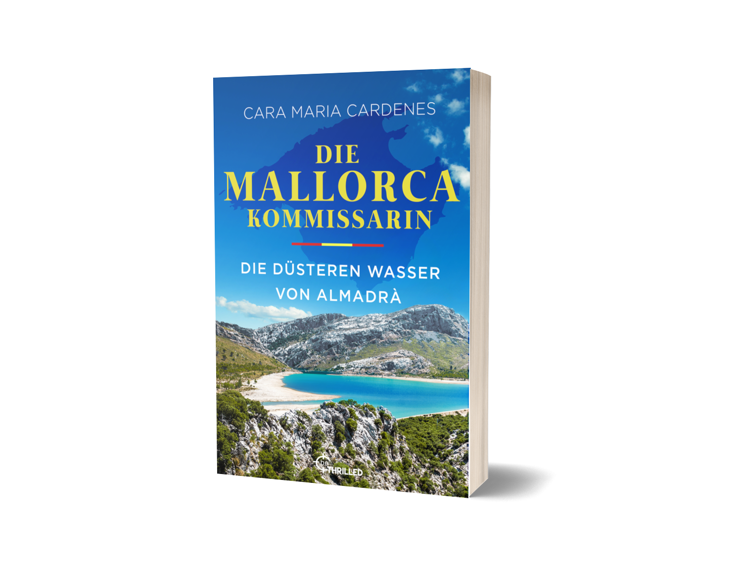 Cover der Mallorca-Kommissarin, Band 3, die düsteren Wasser von Almadrà. Der Stausee Gorg Blau, eingebettet in den Bergen der Tramuntana